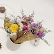 乾燥花甜筒小花束-經典版 迷你甜筒 交換禮物 婚禮小物  探房禮