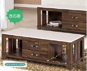 【DH】商品貨號BC167-4商品名稱《和風》130CM柚木色石面大茶几(圖一)雙面皆有兩個抽屜。備長櫃。主要地區免運費
