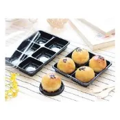 【水蘋果烘焙材料】 四格 六格 4入 6入 塑膠 蛋黃酥 盒 月餅盒 雪媚娘 點心 包裝盒 10入 K-583