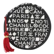 【DOKODEMO】二手 Chanel 31rue Cambon 化妝包，新穎，黑色棉質，帶拉鍊，適合女士