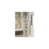 (店+)浴室置物架 不銹鋼伸縮桿 頂天立地衛生間轉三角瀝水收納層架 免打孔浴室三角架