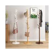 (店+)牧牧精品 福林啟德 歐式實木衣帽架 創意圓盤底臥室客廳落地掛衣架衣服掛架