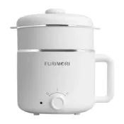 (店+)【FURIMORI 富力森】富力森 1.2L不鏽鋼快煮鍋（附不鏽鋼蒸籠）FU-EH126／蒸鍋 電火鍋 美食鍋 個人鍋 小火鍋 宿舍鍋 快煮鍋