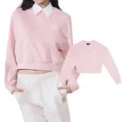 Converse French Terry Loose Fleece Top女款 粉色 圓領 長袖 WCH723-ACQ