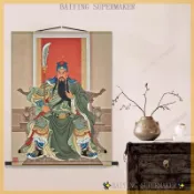 關聖帝君 關公畫像 武財神 財神爺 掛軸 卷軸 客廳掛畫 玄關風水畫 房間裝飾畫 招財進寶掛畫 絲綢壁畫 佛堂神像 字畫