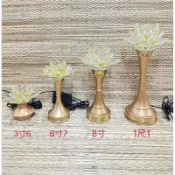 ［神鮮佛具］🌟(平價款)🌟高級鍛造銅製 1支價 水晶蓮花燈 水晶燈 佛燈 光明燈 台灣製造 光明燈 佛燈 祖先燈 燈具