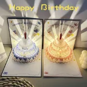 3D立體生日賀卡 音樂祝福卡片 燈光賀卡 高級感蛋糕造型 創意卡片 客製化設計 男女朋友生日禮物 精緻禮品 浪漫氛圍