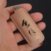 「今日爆殺」適用於法國比克BIC J3 J5 迷你 長款 防丟 打火機套便攜牛皮套 SUXX