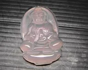 愛心義賣~法像莊嚴~天然玻璃種放光紫玉?A貨玉墜觀世音菩薩4公分~虧本只給第一標