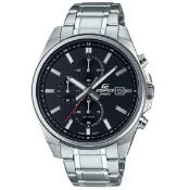 大高雄鐘錶城 CASIO卡西歐EDIFICE EFV-610D-1A 簡約三眼日期顯示腕表/黑面43.2mm｜樂天領券現折★全館特惠中★指定刷卡回饋10%