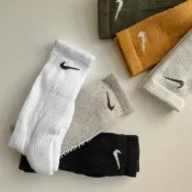 -EJ-現貨 日本限定 NIKE 長襪 勾勾 灰黑白 芥末黃 軍綠 三雙一組 DC7537-909