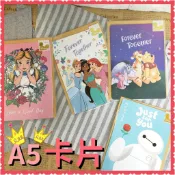 現貨💕正版 迪士尼 A5 卡片 附信封 萬用卡片 生日卡片 卡片 維尼 愛麗絲 杯麵 迪士尼公主 大張卡片 美人魚 漫威