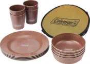 左東精品代購 日本代購 Coleman 竹製 4人份 餐具組 2000038927 環保餐具 馬克杯 盤子 碗 露營 套裝組 附收納包