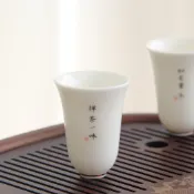 40ml 德化 羊脂玉瓷 描金 高款 厚款 聞香杯 陶瓷 品茗 聚香 喝茶 主人杯 茶具 禮品套組