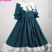 🍀 地雷系 地雷系女裝 小眾女裝 哥特裝 原宿風 原創Lolita洛麗塔裙子春夏軟妹子蘿莉大裙擺學生可愛OP長袖連衣裙