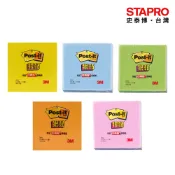 3M Post-it利貼狠黏便條紙/255S-1/2x2“/50x50mm/五色可選/90張/本｜史泰博