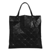 【ISSEY MIYAKE 三宅一生】BAOBAO 經典透光幾何方格皮質6x6手提包(霧面黑)