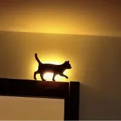 【全網最低】新款一件代發LED光控聲控小夜燈 剪影燈 影子燈LED投影燈貓咪壁燈