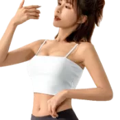 運動背心 bra top 細肩帶內衣 帶胸墊 平口 運動內衣 聚攏定型 集中收副乳 現貨【Sandman Sports】