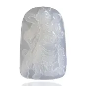 【喜緣玉品】關公 白玉髓 關聖帝君 玉珮(開運風水)