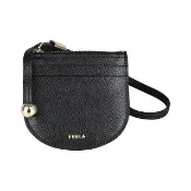 【FURLA 芙拉】FURLA精品粒面小牛皮附腕帶拉鍊零錢卡夾(小/黑)