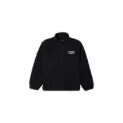 (店+)【CONVERSE】10023063-A01 繡標logo半拉鏈羊羔絨立領夾克 男款 黑色