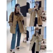 早秋穿搭 風衣外套 風衣女小個子2026新款中長款休閒高級感撞色寬鬆卡其色外套春秋季 老錢風 洋裝外搭 0901A