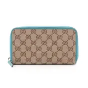 【DOKODEMO】【二手】Gucci GUCCI 圓形長款皮夾 GG 帆布 363423 米色/藍色帆布皮革圓形拉鍊長款皮夾 二手 B
