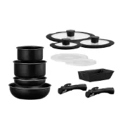 (店+)【IRIS】鑽石塗層鍋具12件組 IH/瓦斯兩用 NTF-SEI12 (不沾/可拆式把手/炒鍋/湯鍋/玉子燒鍋)