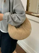 喜挖2店 棉服包包女式2025新款潮小眾休閒時尚百搭大容量斜背餃子包