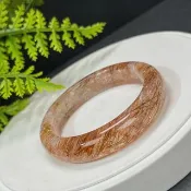 高品質 黑金超七水晶手鐲 56MM 冰透星光閃片石英手環 信心貴人運