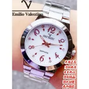 (店+)【Emilio Valentino 范倫提諾】C&F 【Emilio Valentino】專櫃精品 中型尺寸高雅不鏽鋼腕錶 兩年保固