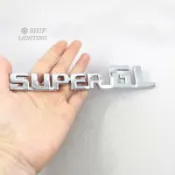 1 x ABS 鍍鉻 SUPER GL 標誌字母汽車側後行李箱標誌貼紙徽章貼花適用於豐田海獅