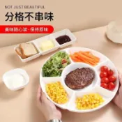 盤子仿瓷餐盤菜盤塑料密胺果盤拼盤水果分格 塑料分格菜盤果盤拼盤 水果乾果滷水配菜小吃 餐廳居家用餐實用 DWSQ