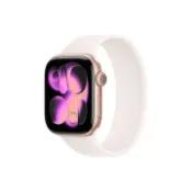 【順發線上購物】APPLE Watch Series 11(GPS)；42公釐玫瑰金色鋁金屬錶殼；淡胭粉色運動型錶帶(MEU04TA/A)-S/M
