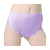 【Gennies 奇妮】孕婦內褲 彈性蕾絲中腰內褲 010系列(淡紫)