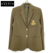 【DOKODEMO】Lauren Ralph Lauren 卡其色金銀絲提花西裝外套，S 碼（二手）