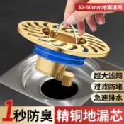 阿嫲的百寶屋 大濾網防臭地漏衛生間下水道防返臭神器封口蓋全銅通用內芯防反味{鑫弘-工葉電器}可開發票