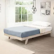【myhome8 居家無限】147艾森實木床底/床架 3.5尺-灰白色 單人加大(實木打造)