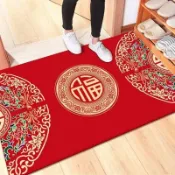 台灣出貨&客製化 紅色門墊 入戶門地墊 臥室衛生間地墊 玄關地墊 客廳防滑吸水地毯 地墊 地毯 腳墊 吸水地墊 防滑地墊