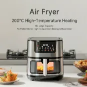 漣漪生活 【15L大容量】空氣炸鍋 電烤爐 烤箱 可視烘烤一體機 不鏽鋼內膽 多功能料理 無油健康 炸雞薯條 烘焙甜點 家庭聚會必備