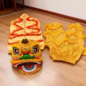 💯限時8折下殺✅【傳統文化】獅子頭手工學生舞獅雙人醒獅獅頭兒童獅子表演道具配舞獅褲子全套 獅子頭 舞龍舞獅 醒獅 演出