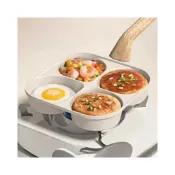 (店+)精選優品多孔煎蛋鍋 四格煎蛋鍋 平底鍋 四孔煎蛋鍋 四格煎鍋 不沾煎蛋鍋 麥飯石煎鍋（10cm加大/加深鍋底/麥限時下殺