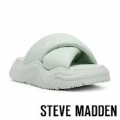 STEVE MADDEN-交叉寬帶厚底拖鞋 SPINNER-綠色