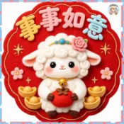 臺灣出貨🧨過年擺件 新年裝飾 招財小物 開運擺件 羊年過年擺件 吉祥貼紙萬事如意貼紙 喜慶自粘牆貼 春節佈置房間門貼 