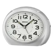 【SEIKO 精工】滑動式靜音秒針大數字防貪睡鬧鐘 QHE193S 8.8 x 11.2CM 現代鐘錶