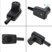 將 C13 電源插頭 90 度角 IEC 320 AC 10A 250V 電源線連接插頭