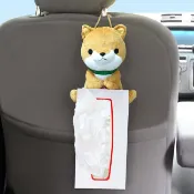 車之嚴選 cars_go 汽車用品【ME268】日本進口 可愛柴犬 手抱式面紙盒架 (可吊掛/平放)-兩種選擇