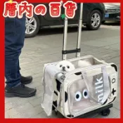 【💖桃園出貨 限時下殺💖】寵物 拉桿箱 外出箱 貓 狗 方形 透明 大容量 便攜 背包 兩用 新款 奶牛 寵物行李箱