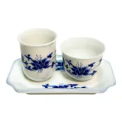 金卡價174 二手白瓷藍花卉飲杯聞香杯盤3件組 370200012463 04